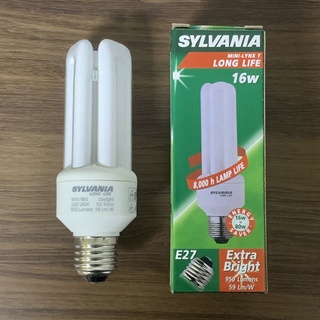 SYLVANIA  หลอดตะเกียบ หลอดประหยัดไฟ 16W ขั้วE27 / MINI-LYNX T LONG LIFE 3U 865 สีเดย์ไลท์ (ขาว)