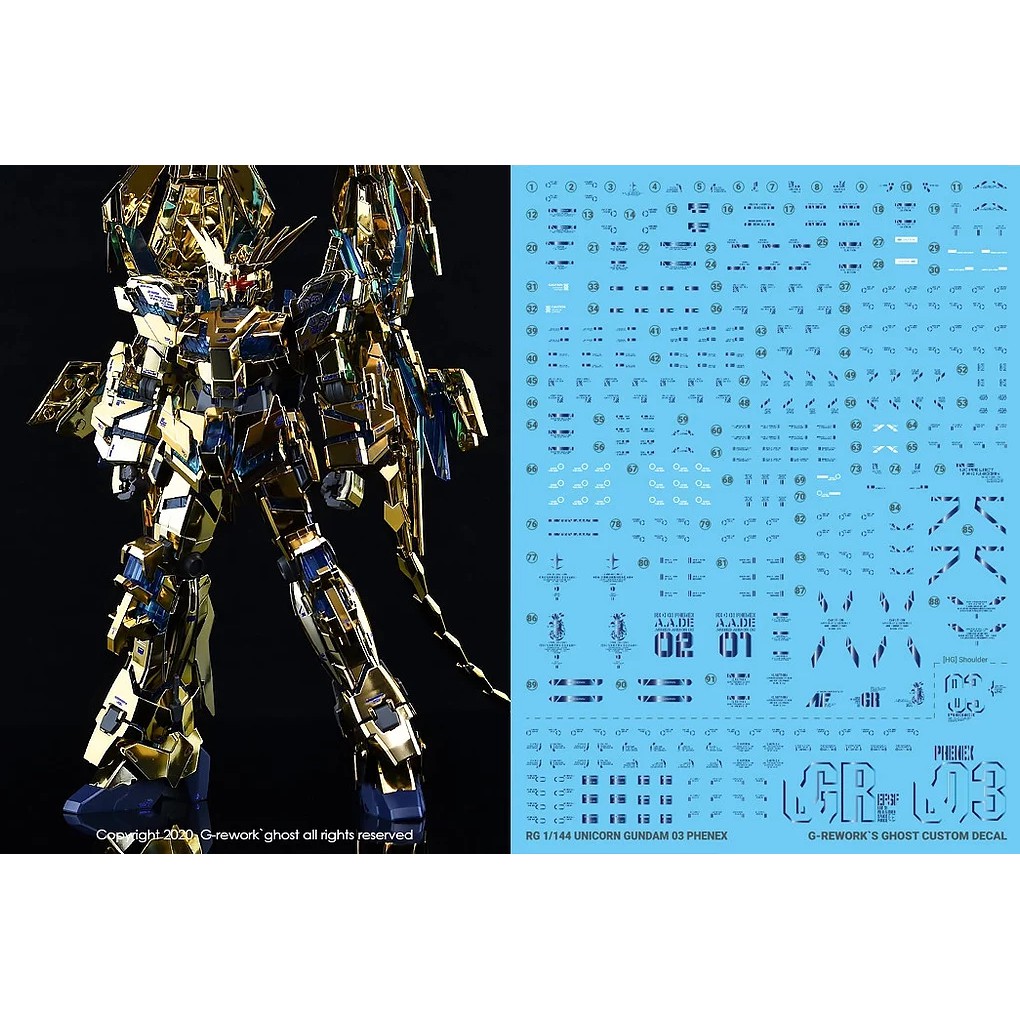 Water Decal [RG] PHENEX NT U03 (blue metal) แท้จาก G-Rework