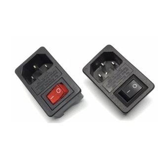 AS-03 ปลั๊ก AC ติดแท่น มีสวิตซ์ มีช่องใส่ฟิวส์ในตัว 220VAC ขนาด 10 A
