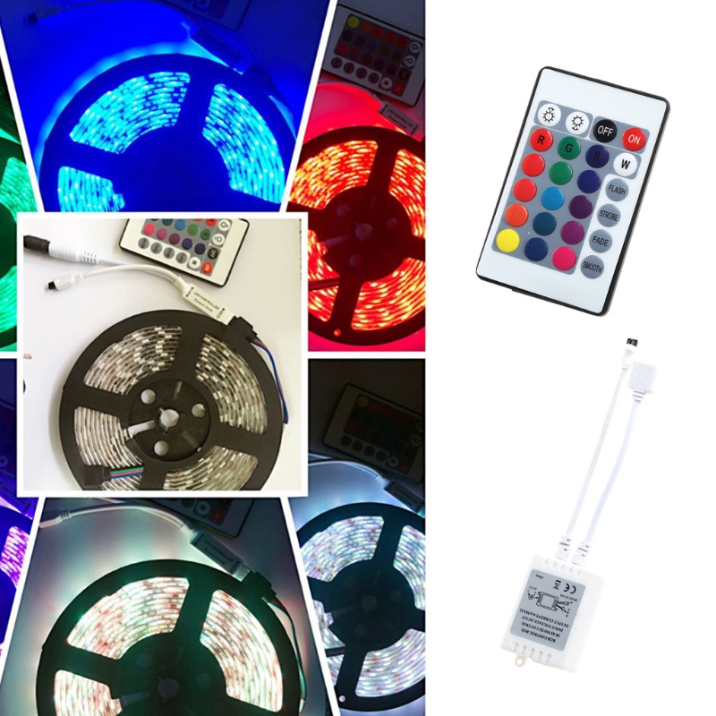 Nex LED 24 คีย์ IR รีโมตคอนโทรลไร้สาย สําหรับ 3528 5050 RGB SMD Strips ...