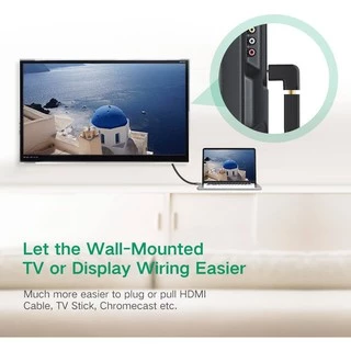UGREEN HDMI Male to Female Adapter Down พอร์ตเตอร์ ตัวผู้เป็นตัวเมีย 270 องศา รุ่น 20110 ต่อจอ HDMI Support 4K, 3D, TV
