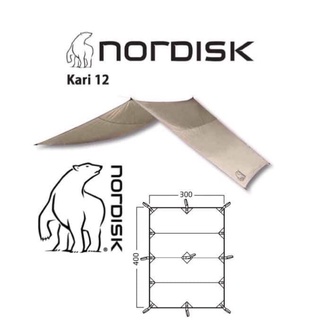 nordisk ทราปผ้า TC รุ่น kari 12  ทรงสีเหลี่ยมผืนผ้าขนาดกลาง ขนาด 300x400 (3x4เมตร) มีจุดดึงเชือก รอบด้าน