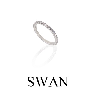 SWAN - Stone Ring (Full) แหวนเงินแท้ ฝังเพชรคิวบิกเซอร์โคเนีย cubic zirconia