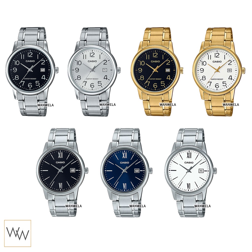 นาฬิกาควอตซ์ นาฬิกาสมาร์ทวอช [ใส่โค้ดลดเพิ่ม] ของแท้ นาฬิกาข้อมือ Casio ผู้ชาย รุ่น MTP-V002 สายสแตนเลส