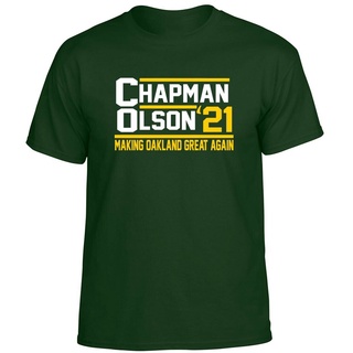 เสื้อท็อปลําลอง ตัวสั้น เนื้อแมตต์ ลาย Olson Matt Chapman Oakland Athletics As 2021 สไตล์สตรีท สําหรับผู้ชาย