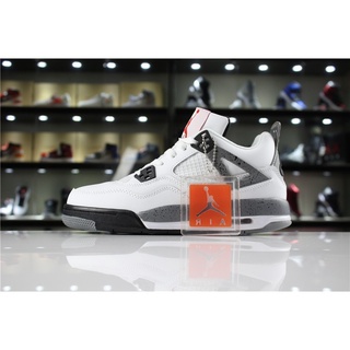 ของแท้ 100% Air Jordan 4 89 OG White Cement White/Fire Red-Black-Tech Grey 840606-192