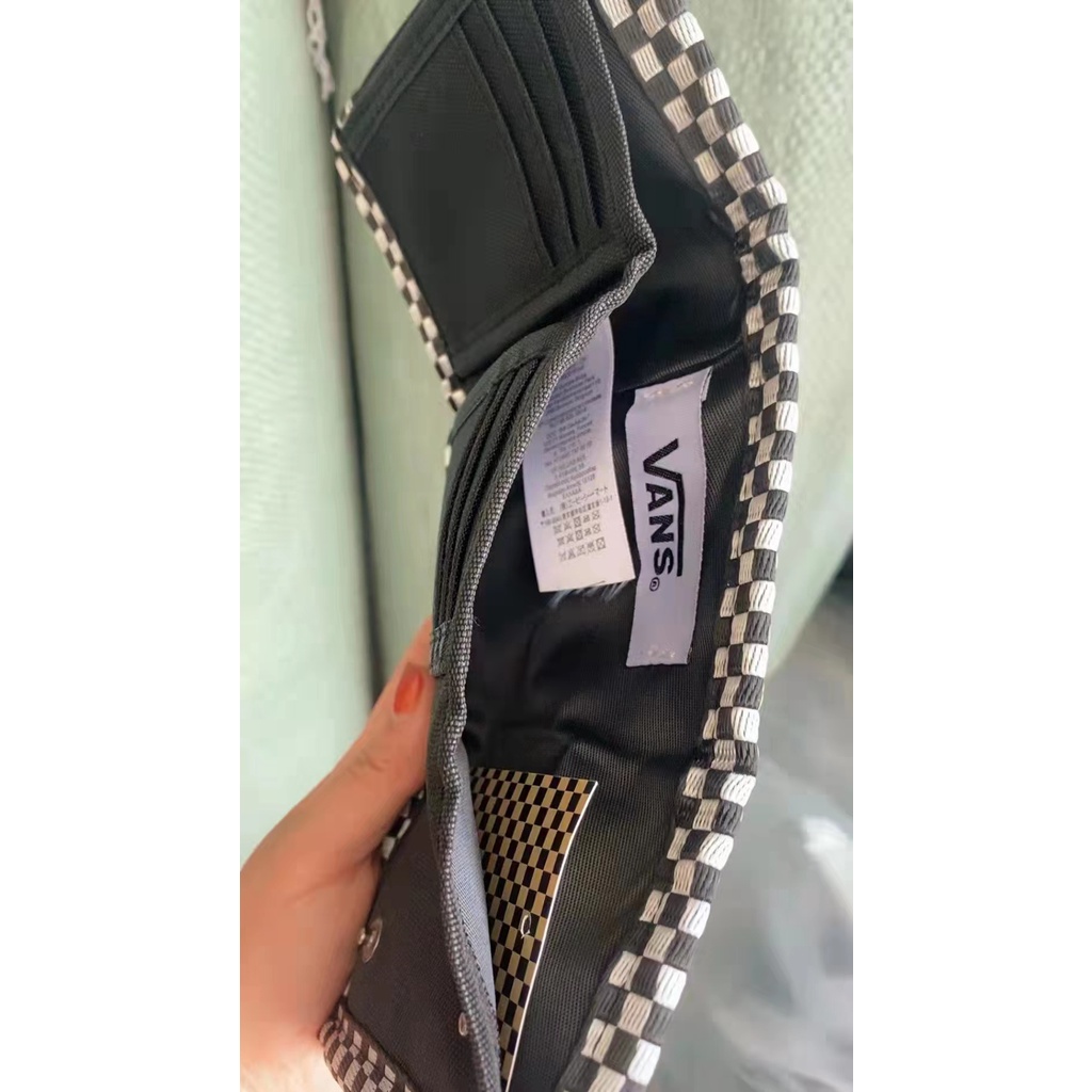 VANS Tide Camouflage Velcro พับผ้าใบกระเป๋าสตางค์ ID Card Holder