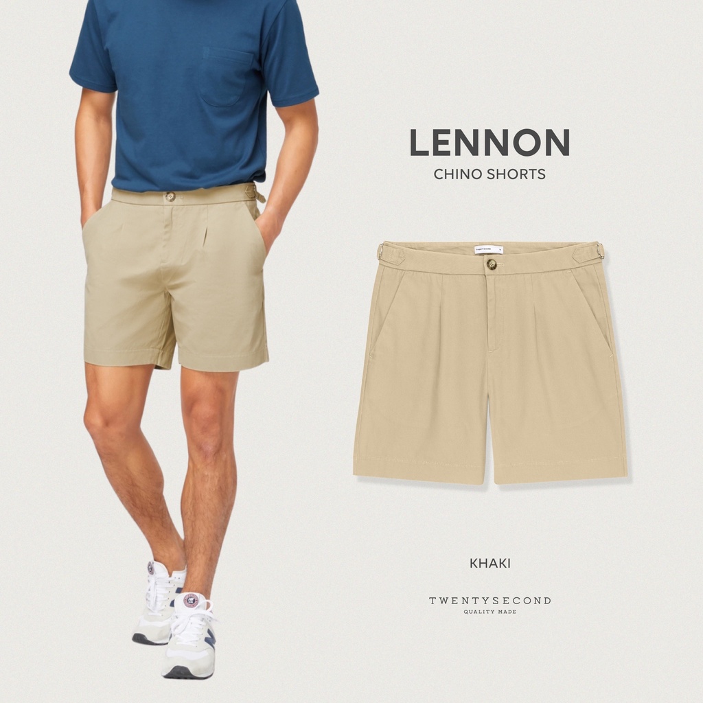 TWENTYSECOND กางเกงขาสั้น รุ่น Lennon Chino Shorts - กากี / Khaki (Extra Shorts)