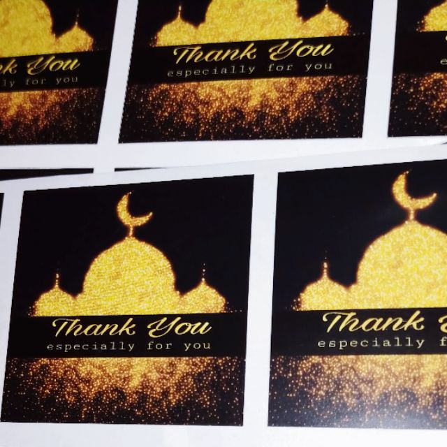 กดสั่งขั้นต่ำ2แผ่น 4cm สติ๊กเกอร์ คำขอบคุณ Thank You Especially for you Halal Islamic Sticker ฮาลาล 