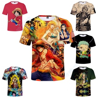 เสื้อยืด พิมพ์ลายอนิเมะ One Piece Luffy Zoro สําหรับผู้ใหญ่ วัยรุ่น