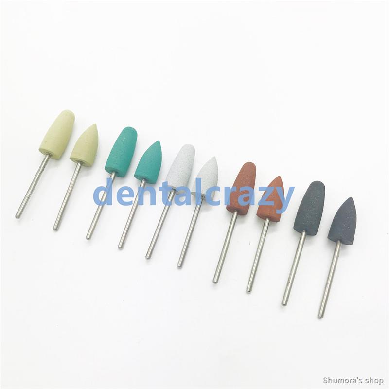 Set 60 Lucidatori Dentali In Silicone Per Resina E Acrilico, 5 Forme Diverse, Gambo 2,35mm, Made In China - Foto 4