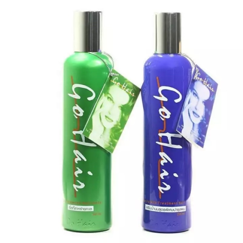 Go Hair โกล์ แฮร์ บำรุงผม ขวดใหญ่/เล็ก สีเขียว สีฟ้า💙💚