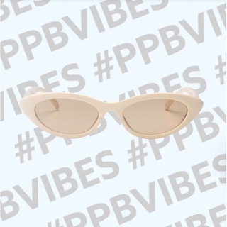 PPB.VIBES X KimCo. selected แว่นกันแดด รุ่น LALANNE มี 4 สี ได้แก่ สีส้ม สีครีม สีเขียว และ สีนู้ด