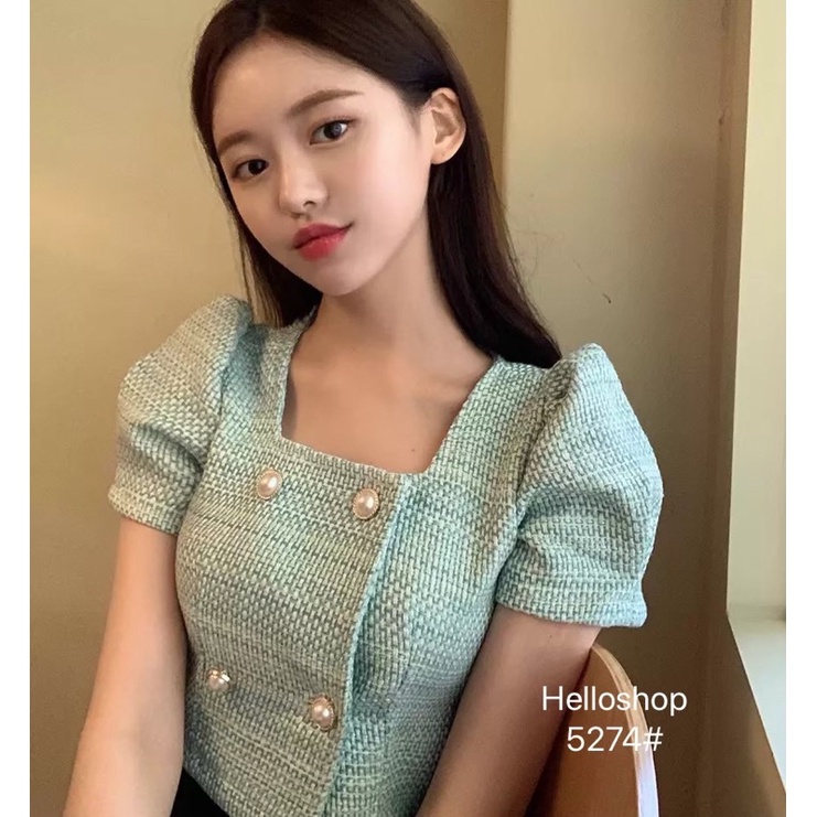 [เหลือ 195.- เก็บโค้ด “ร้านโค้ดคุ้ม 30%”] DOLLY TOP : เสื้อครอปแขนตุ๊กตา ผ้าทวิต