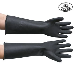 ถุงมือยางอุตสาหกรรมสีดำ เบอร์ 9.5 ตรา TreeTex ,ถุงมือยางธรรมชาติสีดำ (12คู่) RUBBER GLOVES