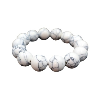 HOWLITE หินฮาวไลท์ เลือกขนาดเม็ดหินได้ (4-14 มม.) หินแห่งความใจเย็น สร้อยข้อมือหินแท้ by siamonlineshop