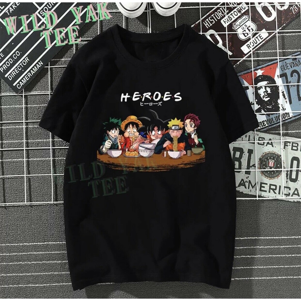 เสื้อฮีโร่อนิเมะ Naruto Dragon Ball One Piece Demon Slayer Hunterxhunter