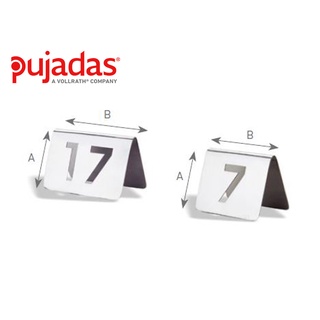 PUJADAS ป้ายตัวเลขบนโต๊ะสแตนเลส ป้ายตัวเลข 2 หลัก ขนาด5.6 x 6.4ซม PUJ1-632.002