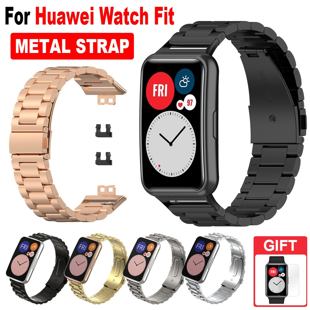 สายสแตนเลสสายนาฬิกาโลหะอุปกรณ์เสริมสําหรับ Huawei Watch Fit 2 3 4 5 Pro / Huawei Watch Fit Special Edition