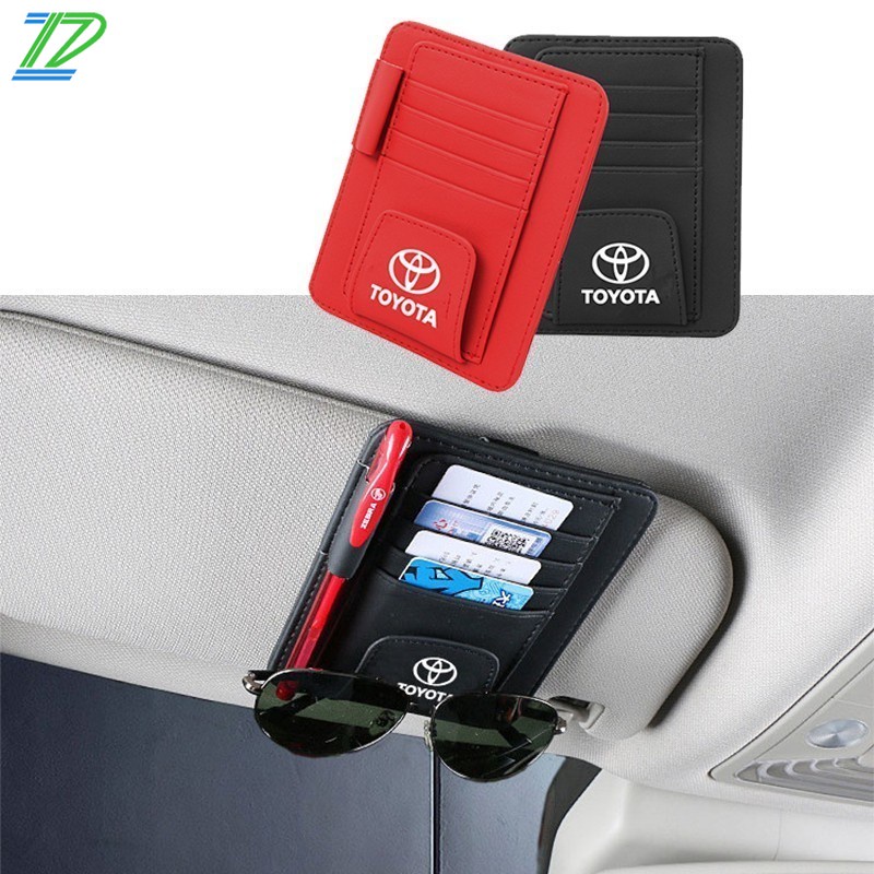 ที่บังแดดรถยนต์ ปากกา บิล ที่เก็บ ออแกไนเซอร์ หนัง คลิปแว่นกันแดด สําหรับ Toyota Vios Hilux Camry Harrier Innova Rush Yaris Alphard Fortuner Vellfire Corolla Cross RAV4