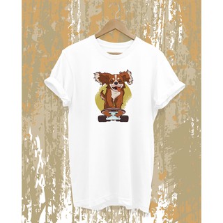 เสื้อยืด Dog on Surf Skate เซิร์ฟสเก็ต Surfskate Skateboard