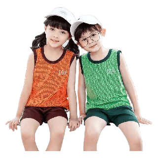 *พร้อมส่ง*Babykidsเสื้อผ้าเด็กชุด2ชิ้นชุดกีฬาเด็กชุดเสื้อกล้ามเด็กผ้าตาข่ายใส่สบายพร้อมส่ง