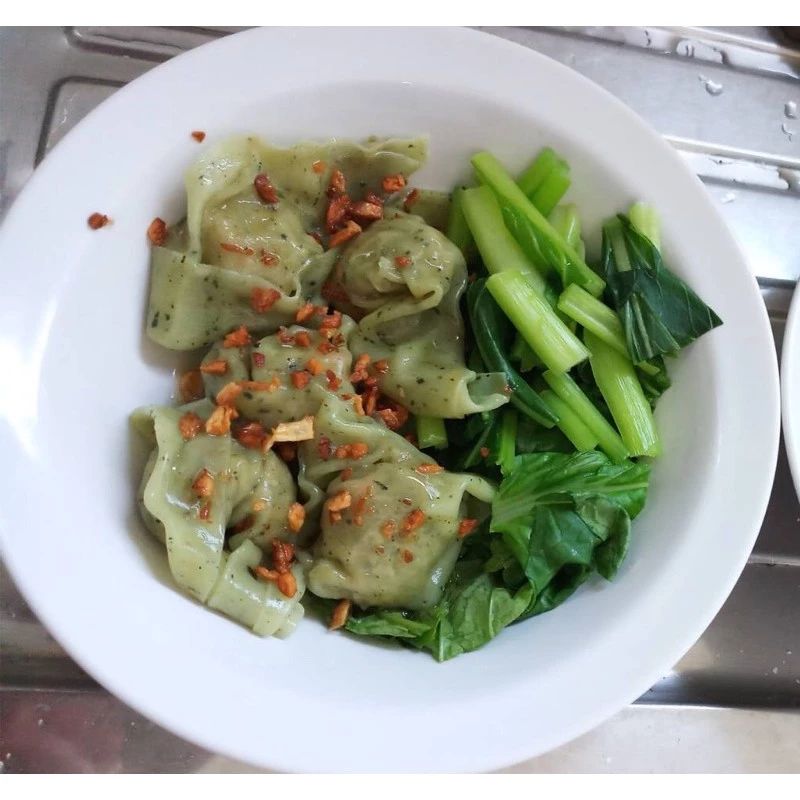เกี๊ยวผัก Triple Greens wonton (200กรัม) (ไม่ใส่สารกันบูด) **จัดส่งวันอังคาร** เกี๊ยวสดแผ่นใหญ่ กรอบฟู thumbnail 7