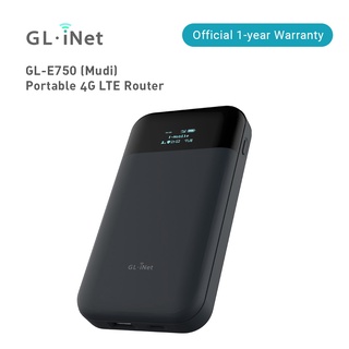 GL.iNet GL-E750 (MUDI) 4G LTE OpenWrt VPN Router, 128GB Max MicroSD, EMEA (ติดตั้งโมดูล EP06-E), แบตเตอรี่ 7000mAh, OpenVPN, WireGuard, Tor