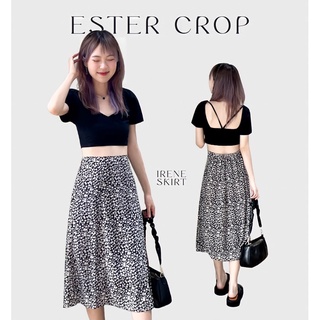 ANXO[🍑] ESTER CROP &amp; IRENE SKIRT เสื้อครอปเอวลอยเปิดหลังเชือกไขว้, กระเปรงผ้าหน้าลายดอกใส่ได้เป็น everyday look แบบสับ!✨