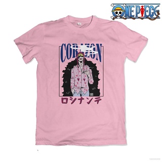 เสื้อยืดแขนสั้นลําลอง พิมพ์ลายอนิเมะ ONE PIECE Donquixote Rosinante Corazon ทรงหลวม สําหรับผู้ชาย และผู้หญิง