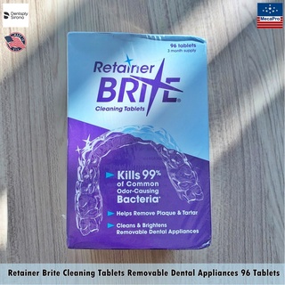 Dentsply Sirona® Retainer Brite Cleaning Tablets, Removable Dental Appliances 96 Tablets เม็ดฟู่ ทำความสะอาดรีเทนเนอร์