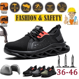 safety shoes【มาใหม่】36-46 องเท้าเซฟตี้ รองเท้านิรภัย รองเท้าทำงาน สำหรับผู้ชาย ไซซ์ 39-46 women safety shoes  work shoes steel toe shoes Men safety boots劳保鞋钢头鞋