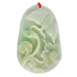 จี้หยกแท้แกะสลัก (Carved Jade Pendent) 36x53 mm - (JD-0003 สีเขียว)