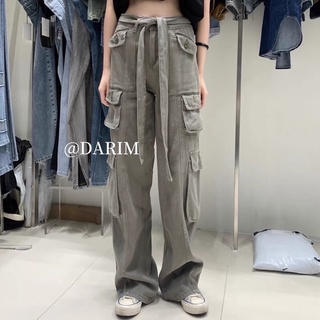 Korea cargo Military denim trousers มาใหม่เลยค้า กับกางเกงยีนฟอกสีเทาdarim