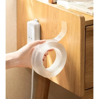 Omocha | (หน้ากว้าง 3 cm) เทปนาโน เทปกาว 2 หน้า Nano Double Sided Tape เทปใสติดผนัง เหนียวพิเศษ ลอกออกได้ ยาว 3M