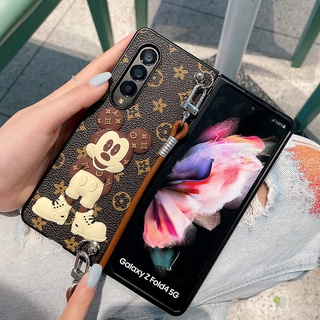 เคสโทรศัพท์มือถือ ลายการ์ตูน สไตล์วินเทจ พร้อมสายคล้อง สําหรับ Samsung Galaxy Z Fold 4 Z Fold 3 Z Fold 2 Fold 1 Z Flip 4 Z Flip 3 Z Flip 2 Z Flip 1 DIY ผ้าคลุม