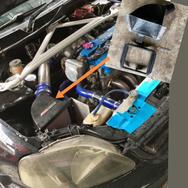 Civic SR4 EG, SO4 EK AC009 กล่องกรองอากาศ Mugen Fibreglass ไม่มีสี