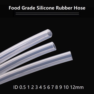 1/2/5Meter High Quality Food Grade Clear Transparent Silicone Rubber Hose ID 0.5 1 2 3 4 5 6 7 8 9 10 12mm Flexible Nontoxic Silicone Tube Beer Pipe Milk Hose Pipe Soft Safe Rubber ท่อยางซิลิโคนใส เกรดอาหาร คุณภาพสูง