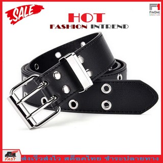 Fin 1 เข็มขัด เข็มขัดหนังPU เข็มขัดแฟชั่น สไตล์ร็อค PU Leather Belt Ceinture No.2974