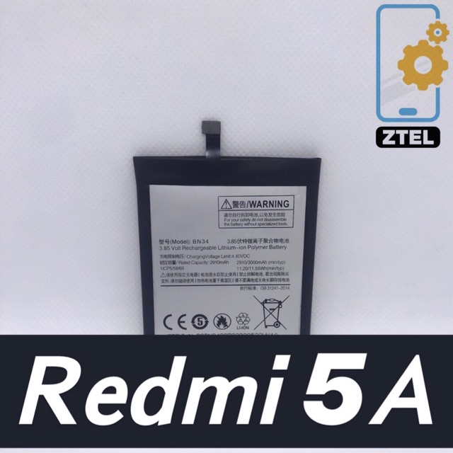 แบตเตอรี่ | Xiaomi Redmi 5A - BN34 | Phone Battery | ZTEL MOBILE