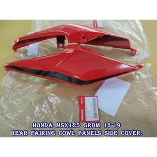 HONDA MSX125 GROM year 2013-2019 REAR FAIRING COWL PANELS SIDE COVER LH&amp;RH "GENUINE PARTS" // ฝากระเป๋าข้าง สีแดง ของแท้