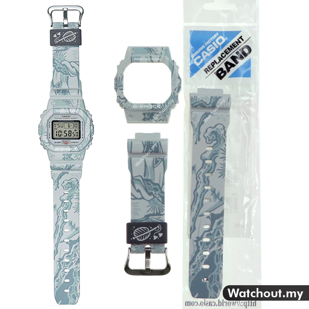 สายนาฬิกาข้อมือ Casio G-Shock DW-5600SLG-7 SHICHI-FUKU-JIN และชุดกรอบ