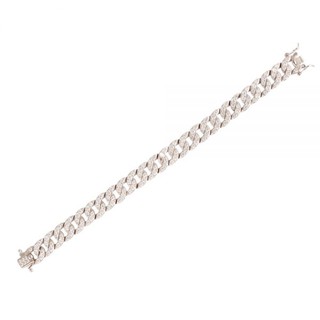 SWAN - Diamond Chain Bracelet สร้อยข้อมือโซ่เงินแท้ ฝังเพชรคิวบิกเซอร์โคเนีย cubic zirconia