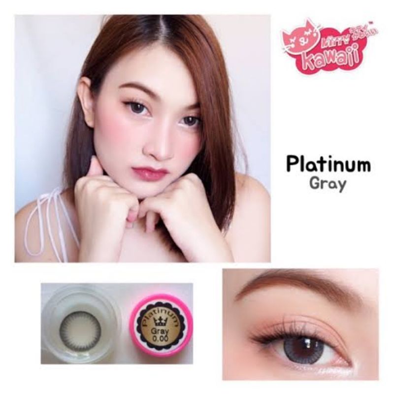 คอนแทคเลนส์ รุ่น Platinum สีเทา/ตาล Gray/Brown มีค่าสายตา (0.00)-(-7.00)