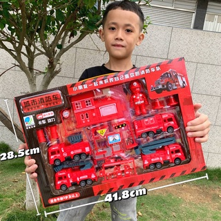 ของเเล่นเด็ก ชุดเซ็ทรถของเล่นสีแดง รถดับเพลิง รถฉีดน้ำเติมน้ำดับเพลิงกล่องใหญ่ และชุดรถของเล่นหน่วยรถกู้ภัยครบชุด