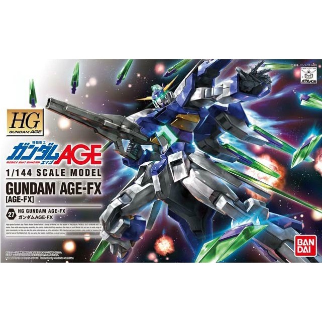 ★★พร้อมสต็อก★★BANDAI Gundam ฟิกเกอร์ Model 57388 HG 1/144 AGE 27 Gundam AGE-FX Assembly model Assembly Toy