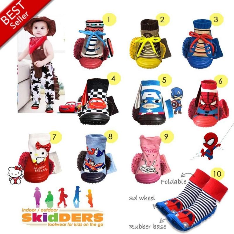 3D CHOOSE THE MOTIF WAREHOUSE CLEARANCE SKIDDERS รองเท้ายางถุงเท้าเด็กยาง prewalker เด็ก
