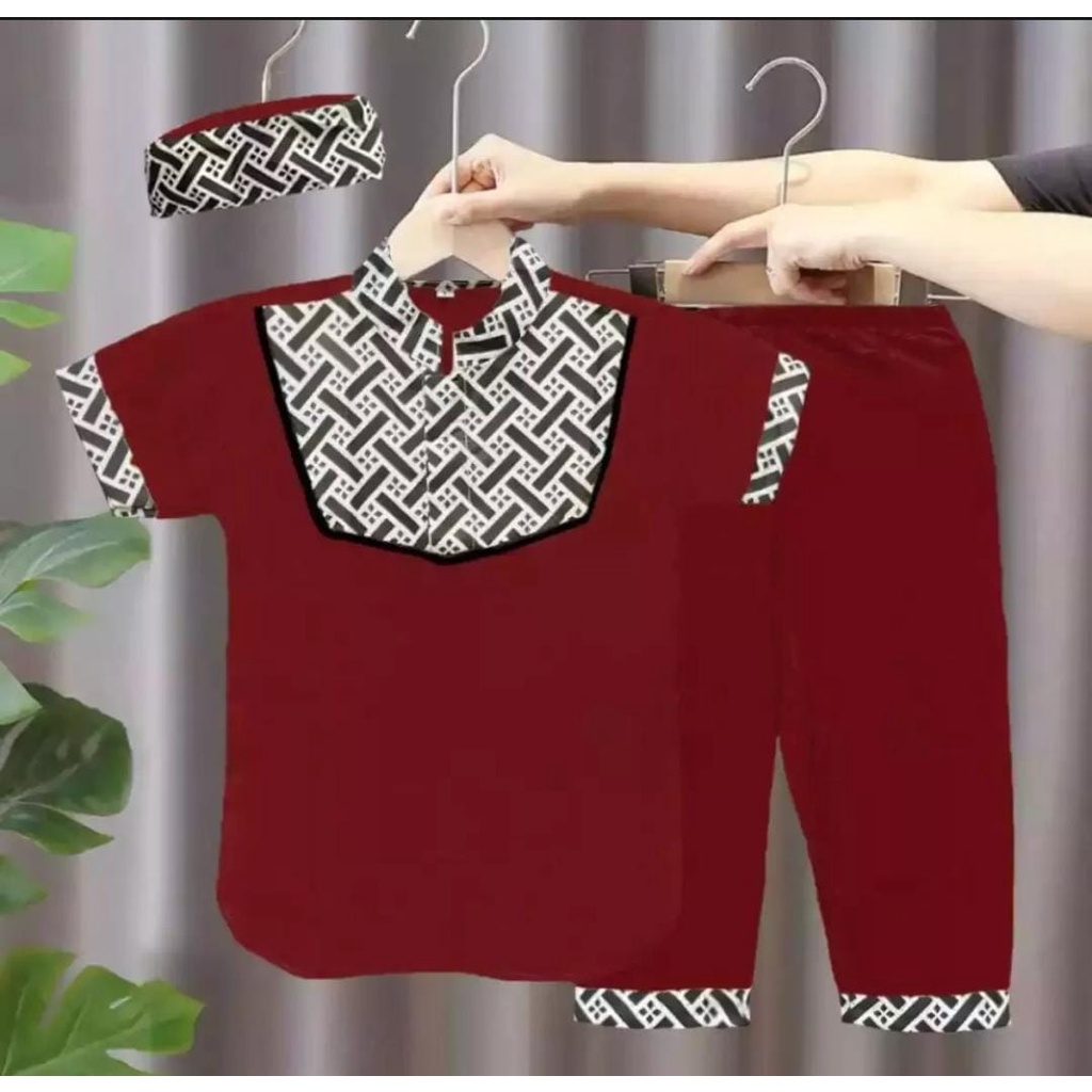 ราคาส่ง KOKO เสื้อผ้าสําหรับเด็กอายุ 2 - 10 ปี ชุดผ้าบาติก arwar ปี // ชุดเสื้อผ้า BOYS MUSLIM KOKO ชุดเสื้อผ้าเด็ก