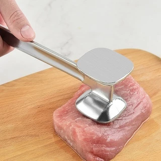 Double Side สแตนเลสสตีลเนื้อหลวมค้อนเนื้ออ่อนที่ใช้ในครัวเรือนค้อนหมูสเต็กซี่โครงหักค้อนเนื้อ