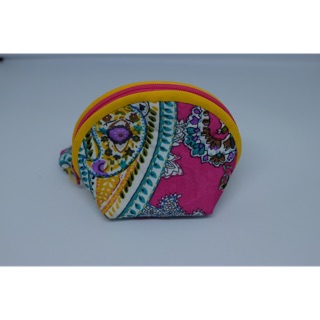 Handmade:: กระเป๋าใส่เหรียญ บุผ้า มีซิบ มีก้นกระเป๋า